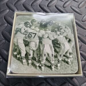 Set of 4 Pottery Barn vintage football coasters